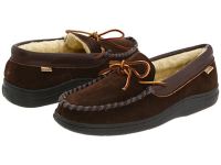 Discounted L.B. Evans Moccasin Slippers for Men - Atlin - Chocolate Suede W/Sherpa Lining Online